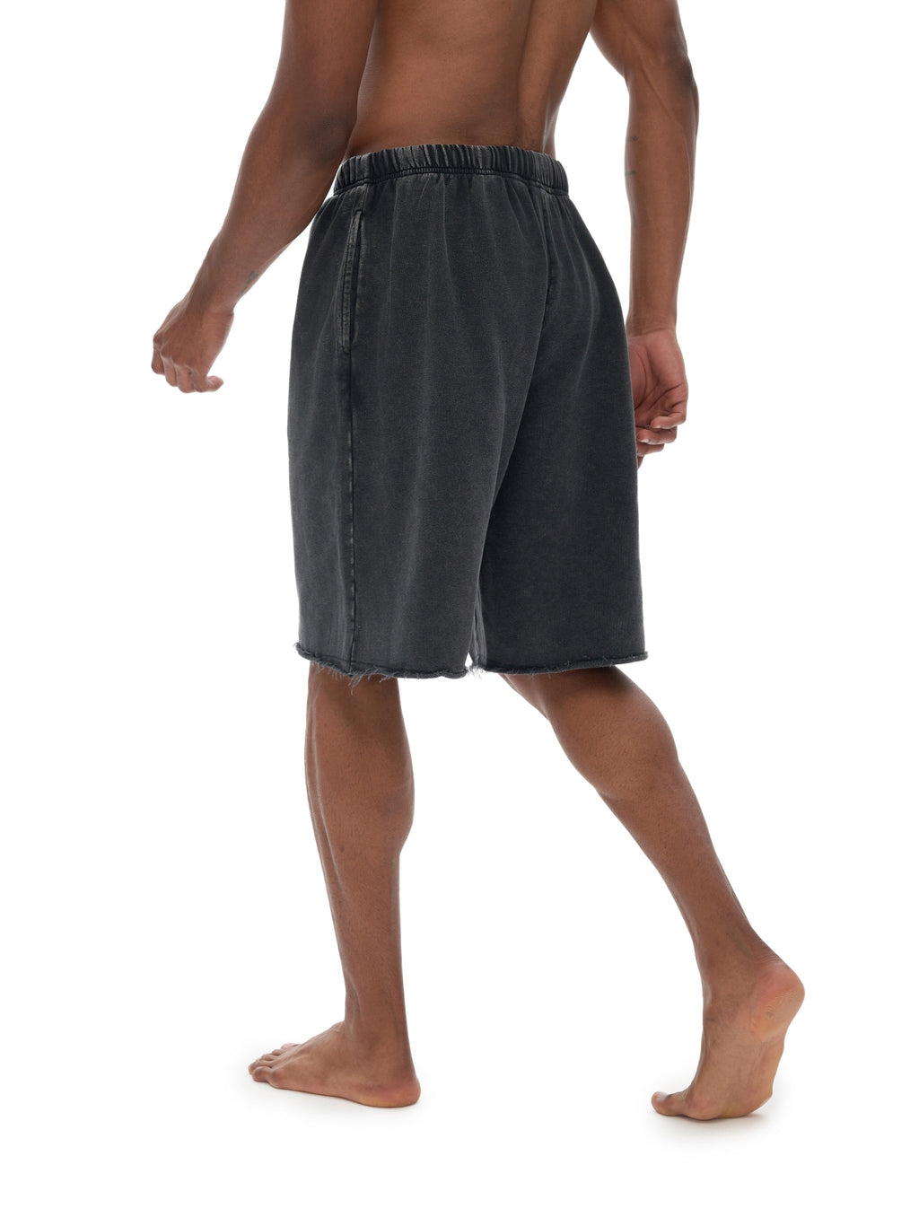 Men’s Snow Washed Raw Hem Shorts