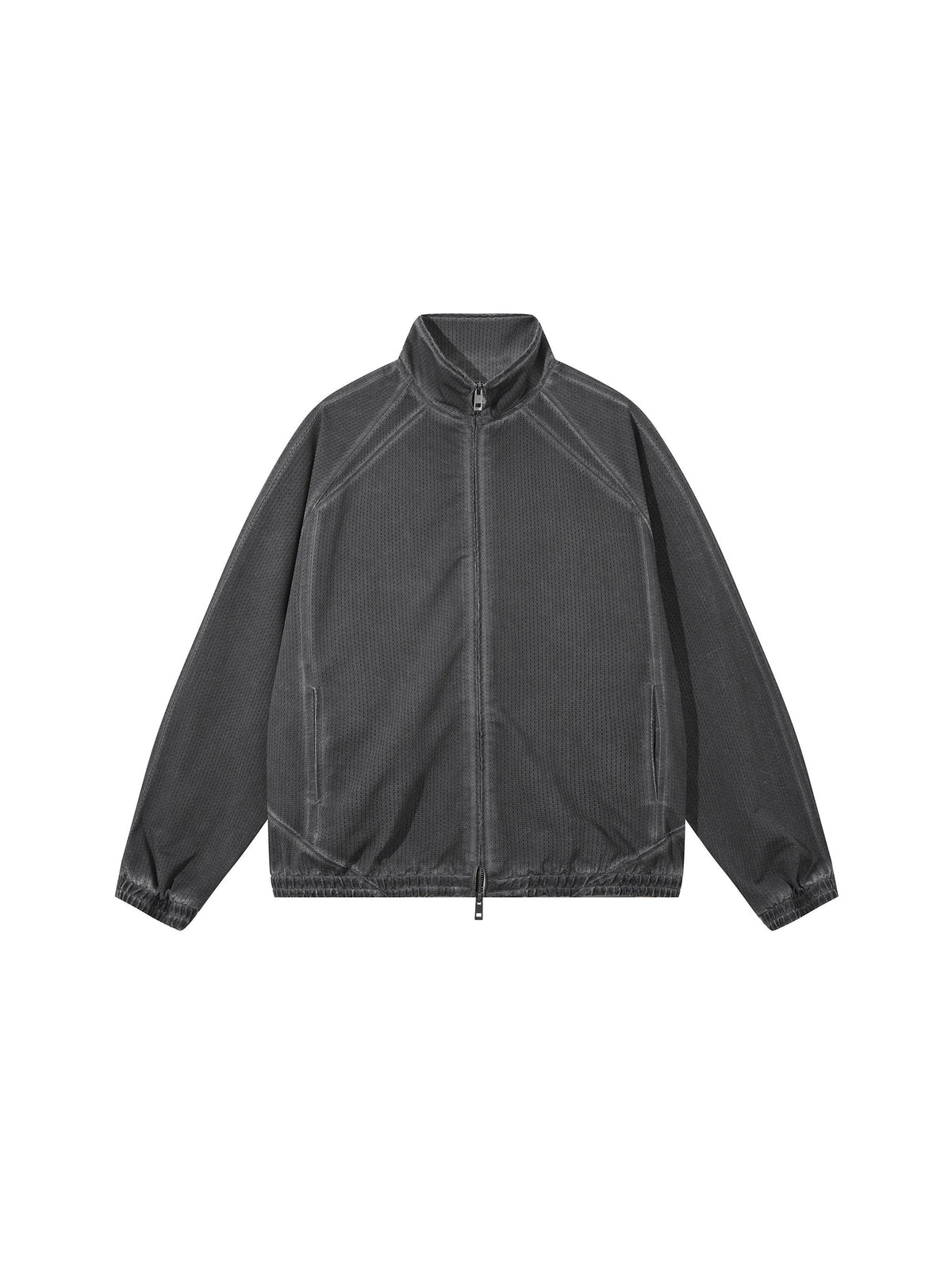 Unisex Vintage Wash Full Zip Mesh Jacket