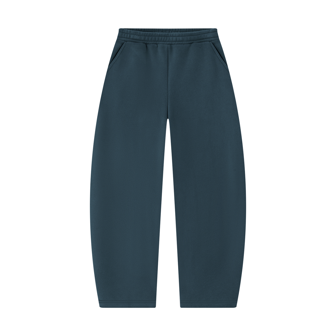 Unisex barrel-leg sweatpants in navy blue