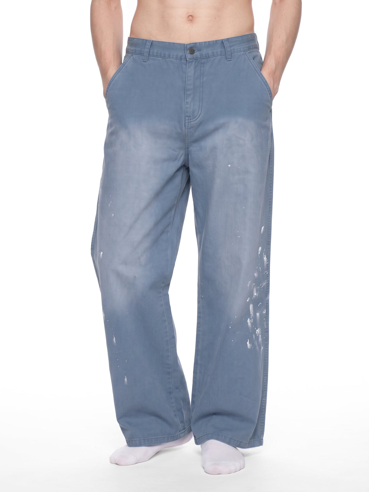 Men's Vintage Wash Splatter Denim Jeans