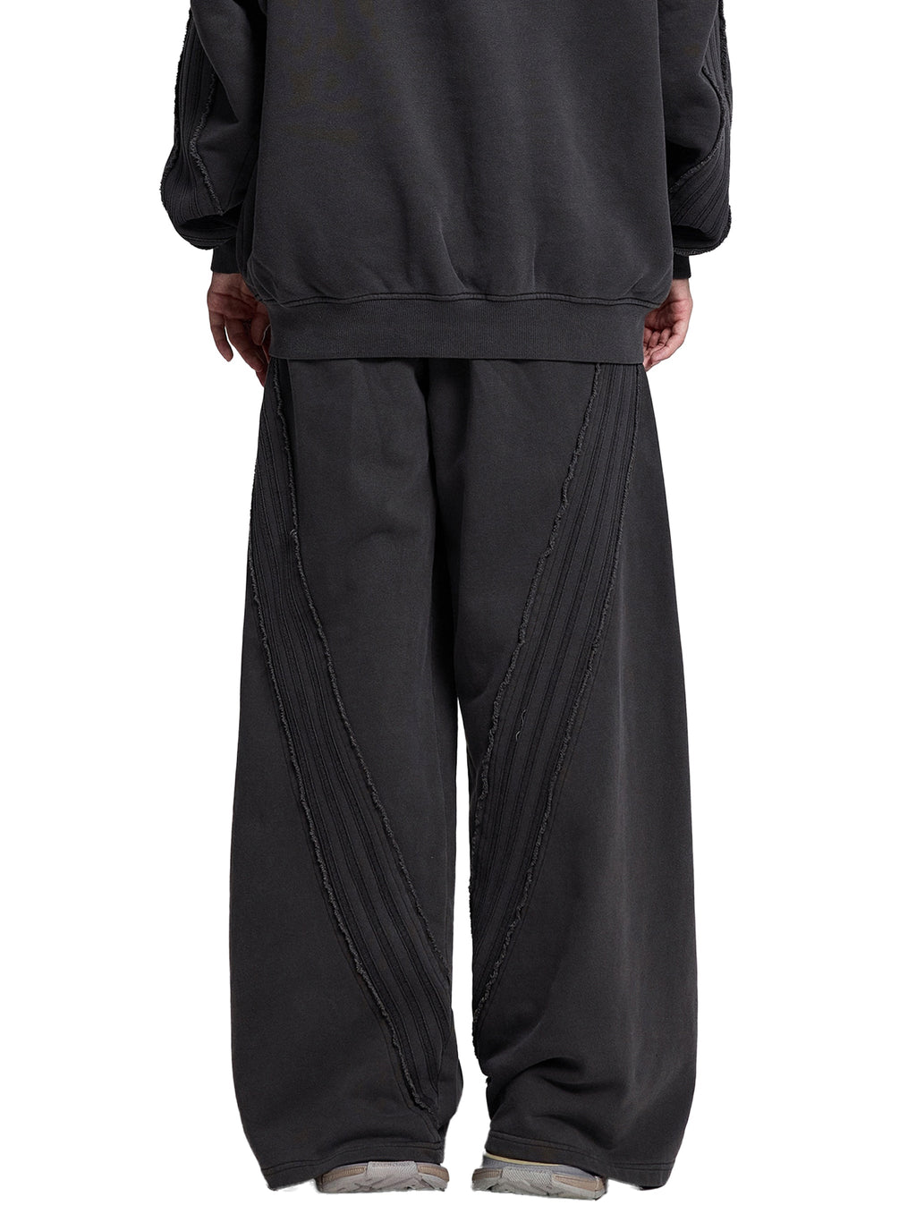 Snow Washed Tape Raw-Edge Sweatpants