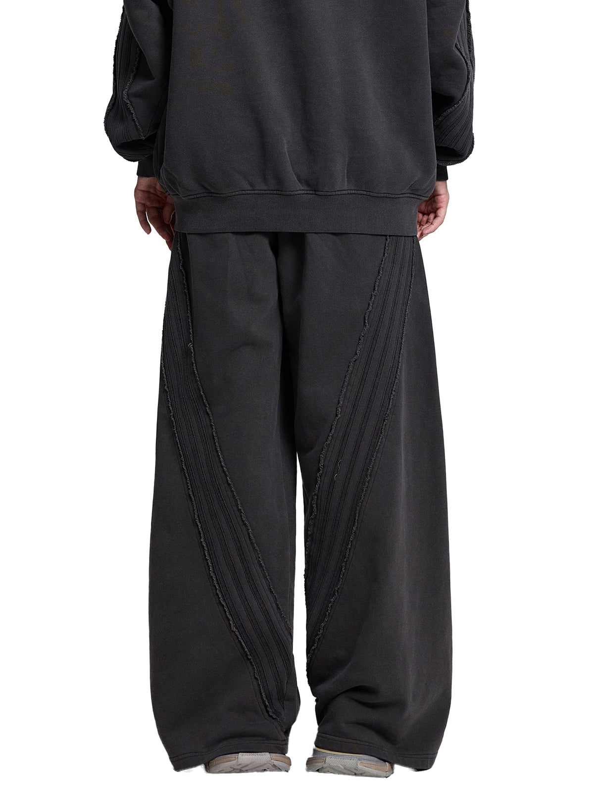 Snow Washed Tape Raw-Edge Sweatpants