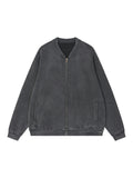 Vintage Washed Fleece Baseball Jacket