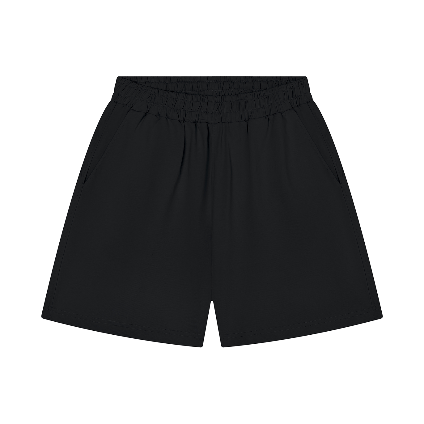 Unisex Regular Fit Shorts in Black — front view