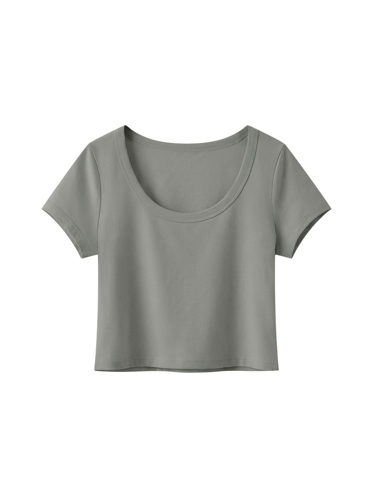 Women's Solid Color Slim Crop T-Shirt