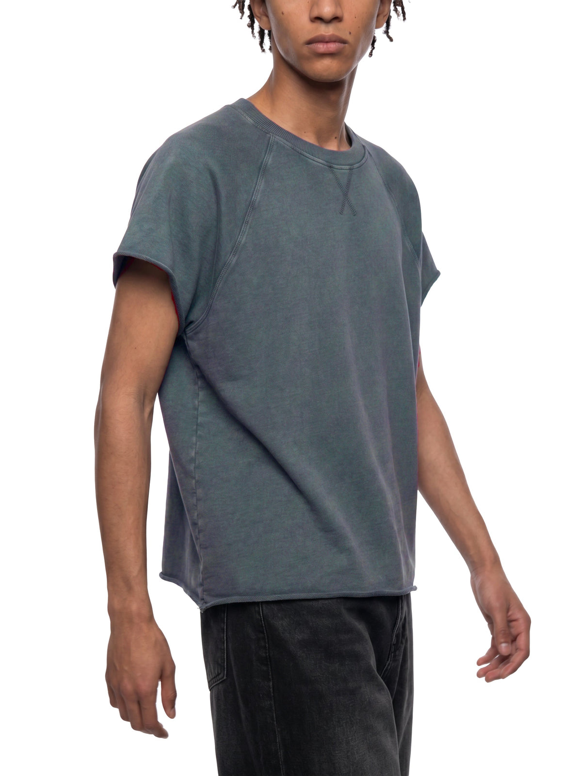 Unisex Vintage Wash Raw Edge Boxy T-Shirt