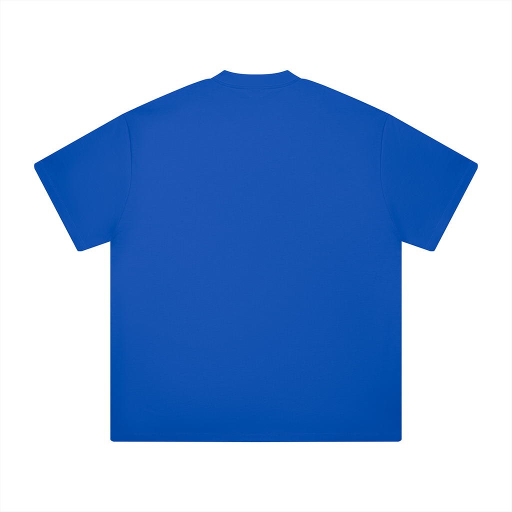 Colorful Blue Heavyweight Drop Shoulder T-Shirt back product view
