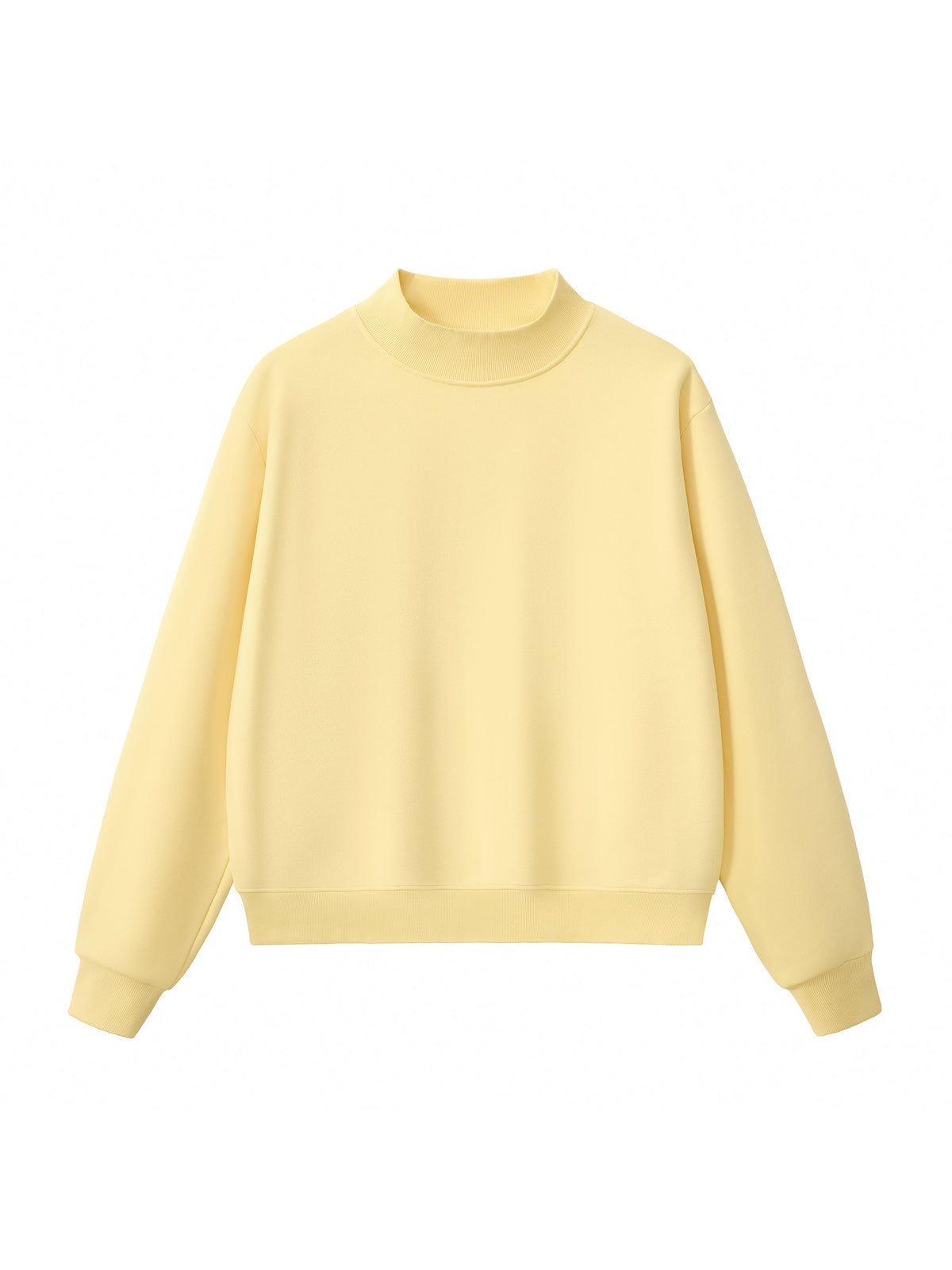 Essential Fleece Mock-Neck Crew Sweatshirt – Yellow