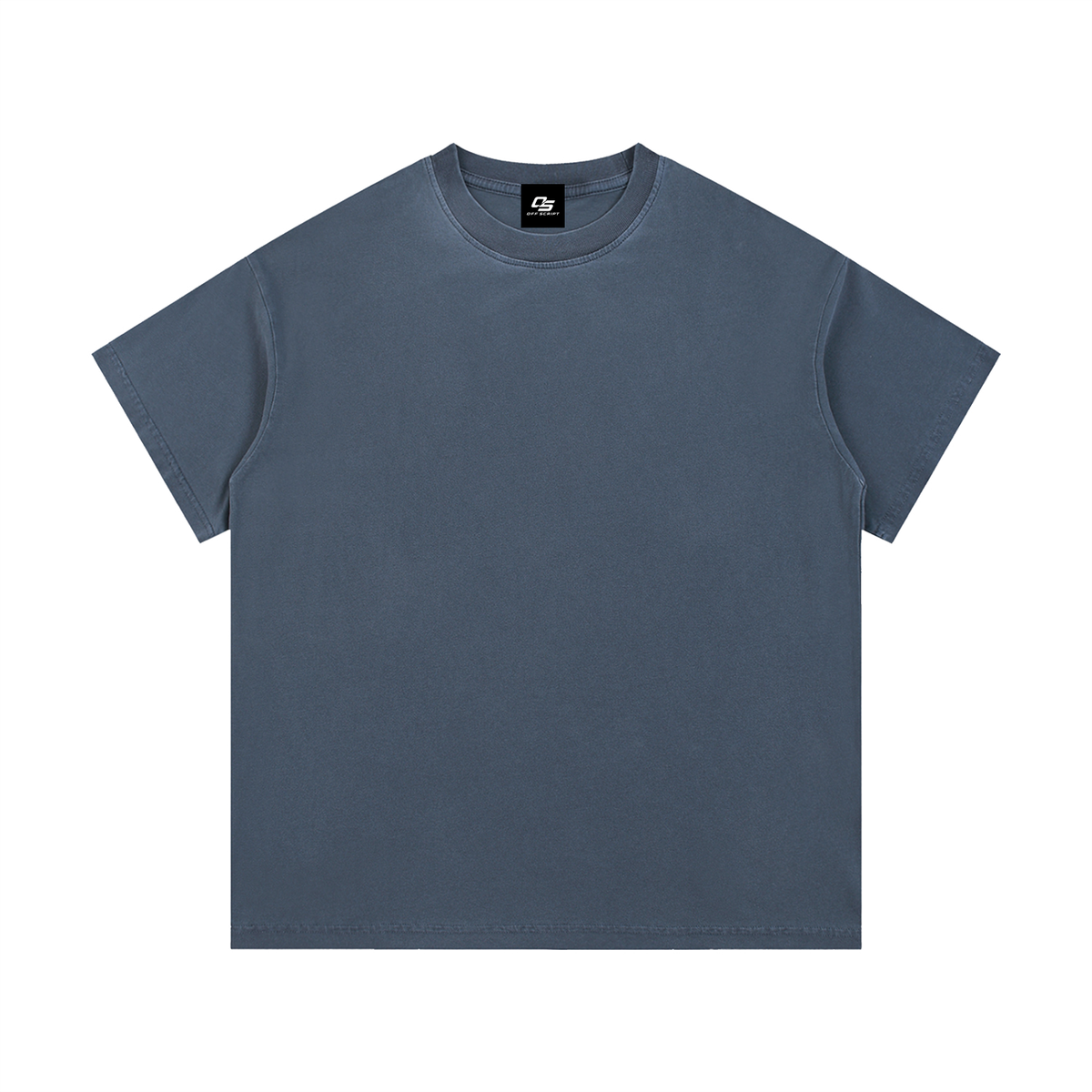 Grey Blue Unisex Vintage-Wash Cotton T-Shirt front view