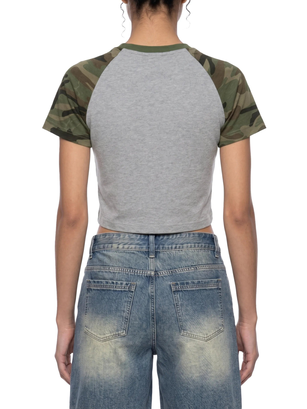Women’s Camo Raglan Crop T-Shirt