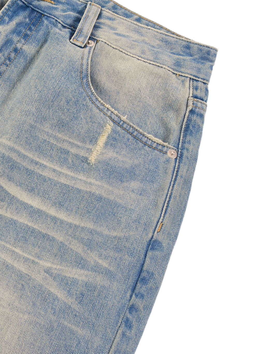 Sun Fade Raw-Hem Denim Jeans