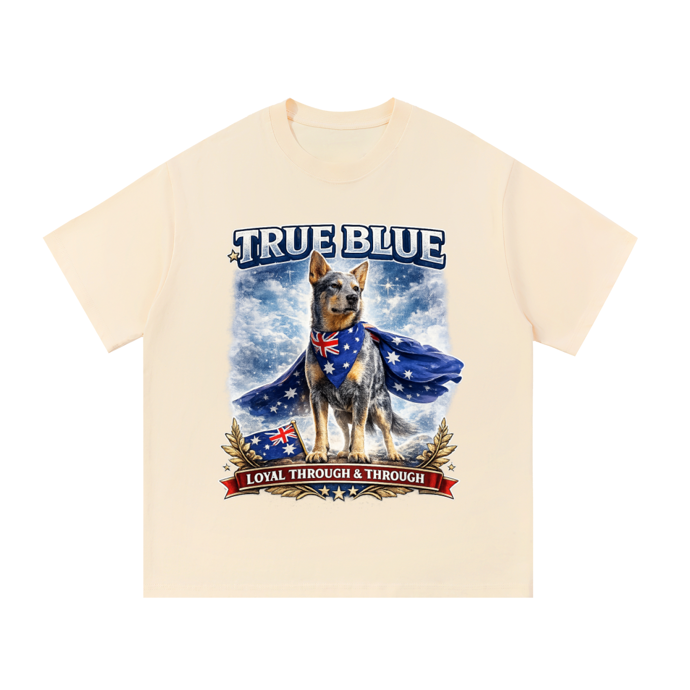 True Blue Aussie Dog Heavyweight Unisex Cotton T-Shirt