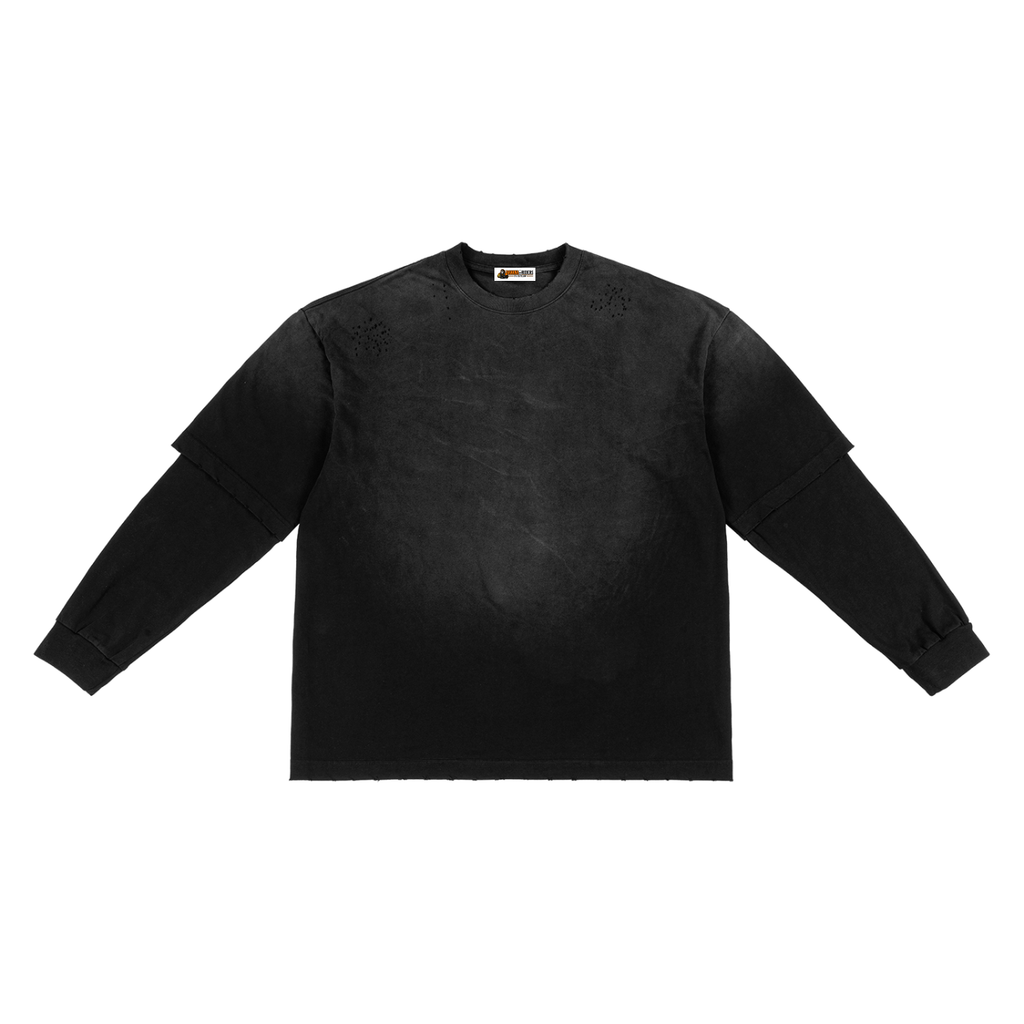 Sunfade Hand-Frayed Faux Two-Piece T-Shirt