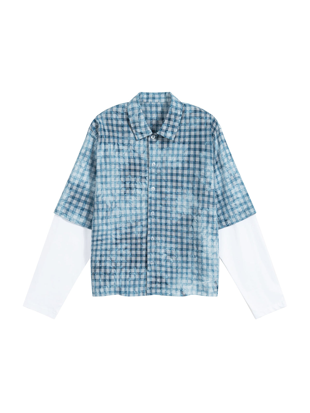 Unisex Vintage Wash Plaid Short Sleeve Shirt