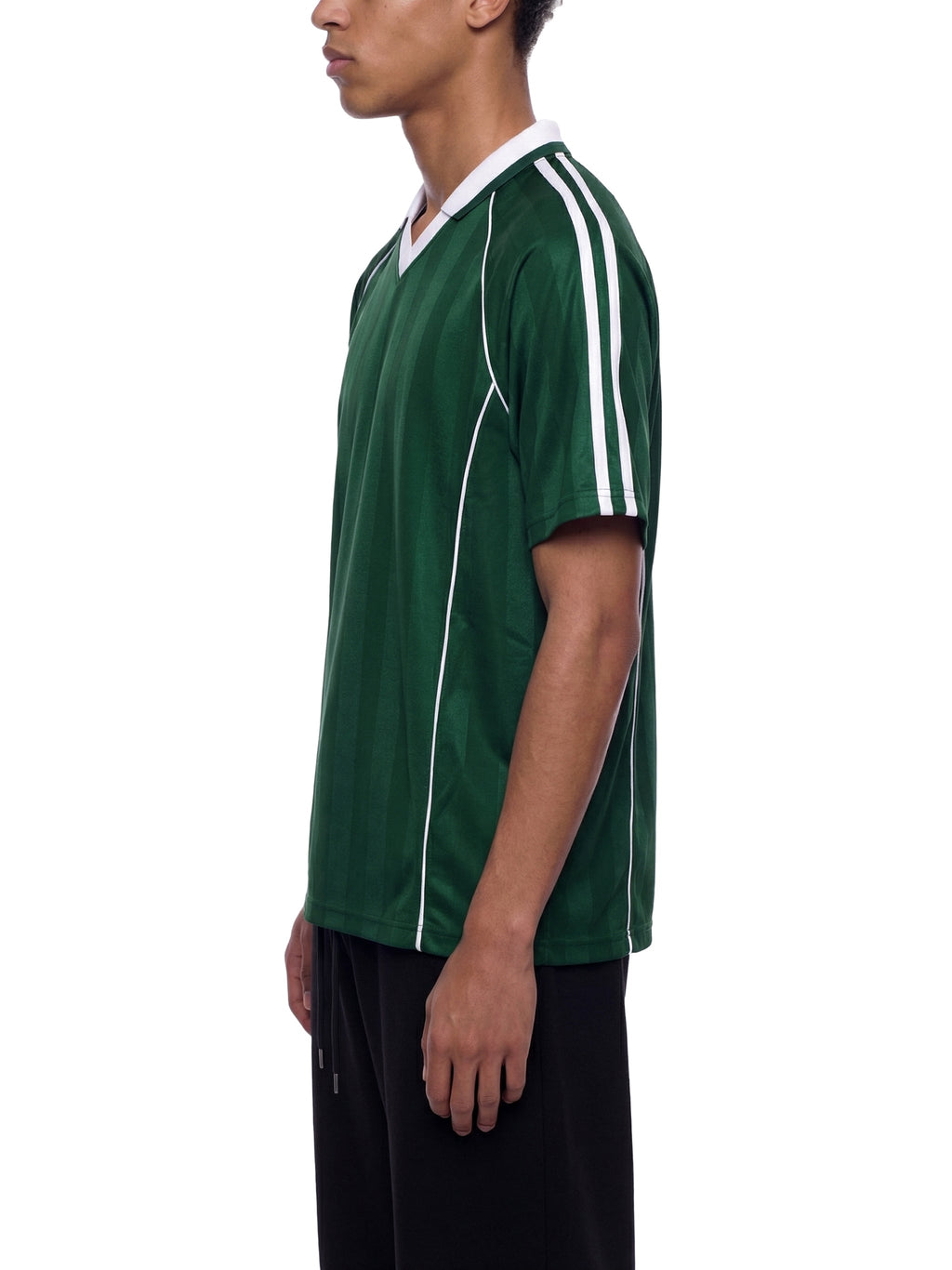 Unisex Shadow-Stripe Collared Soccer Jersey gallery view