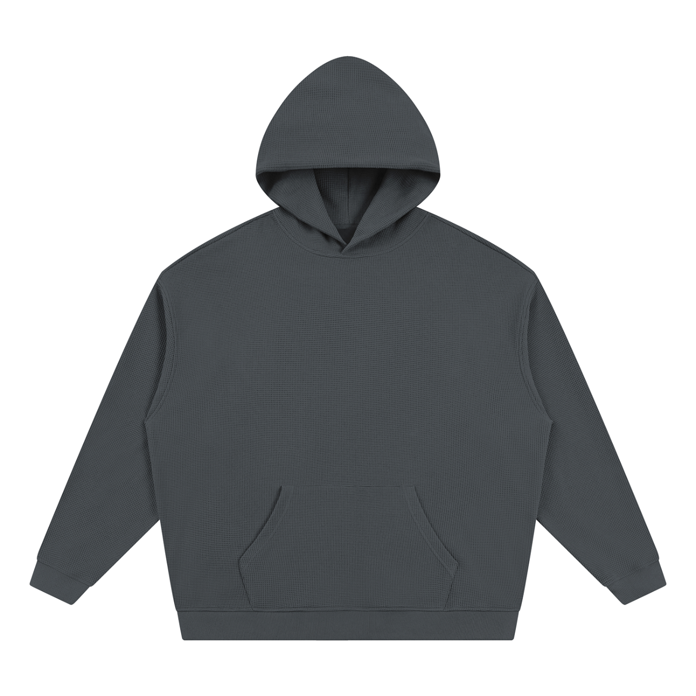 Unisex Waffle Oversized Hoodie in Dark Grey — front view