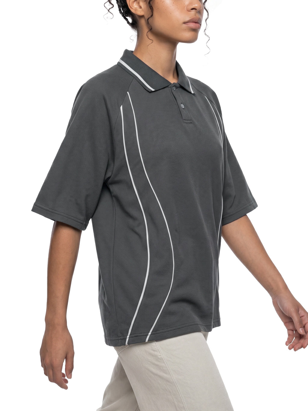 Unisex Raglan Piping Polo Shirt