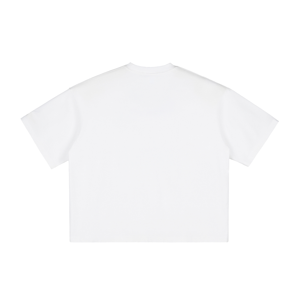 White Unisex vintage-washed boxy T-shirt back view