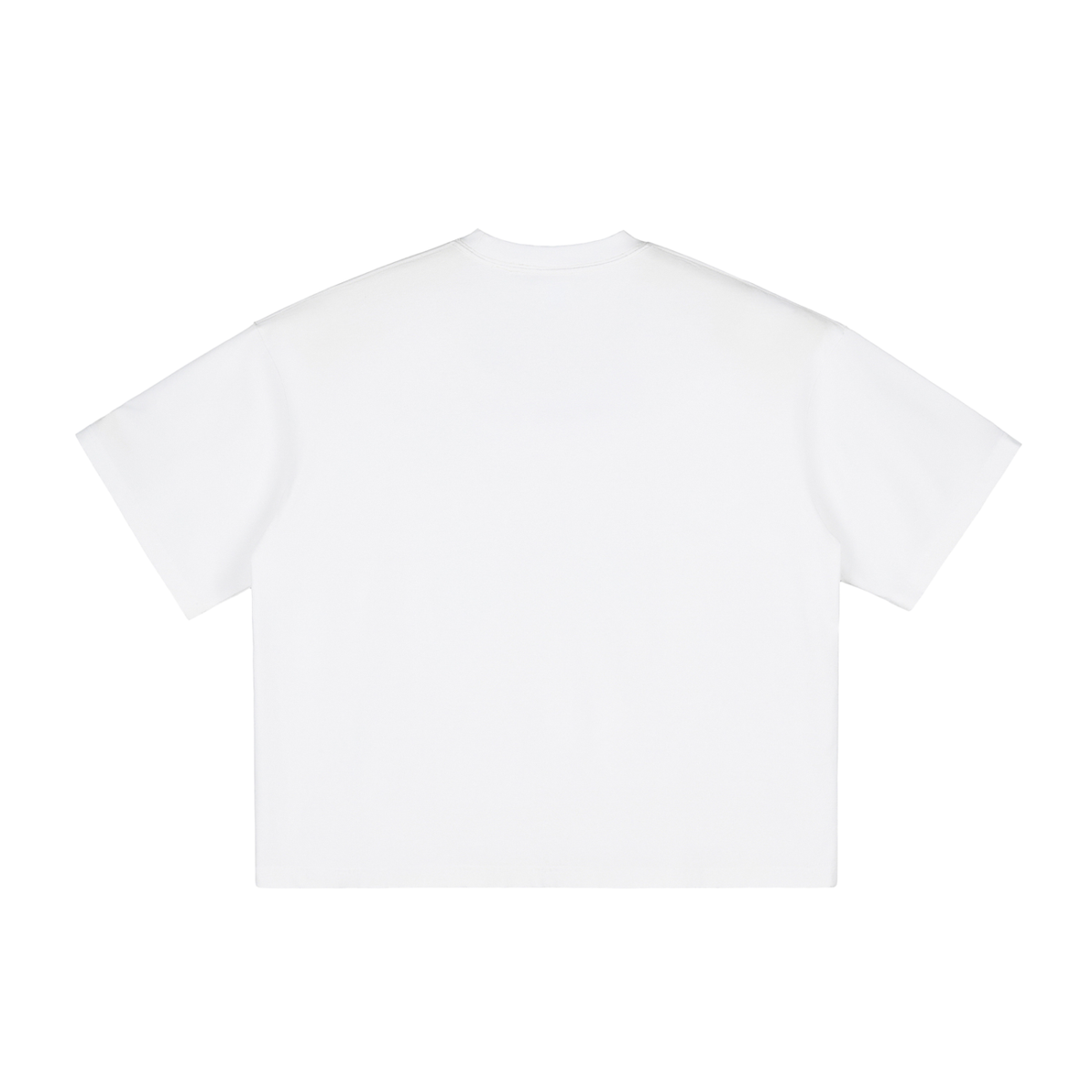 White Unisex vintage-washed boxy T-shirt back view