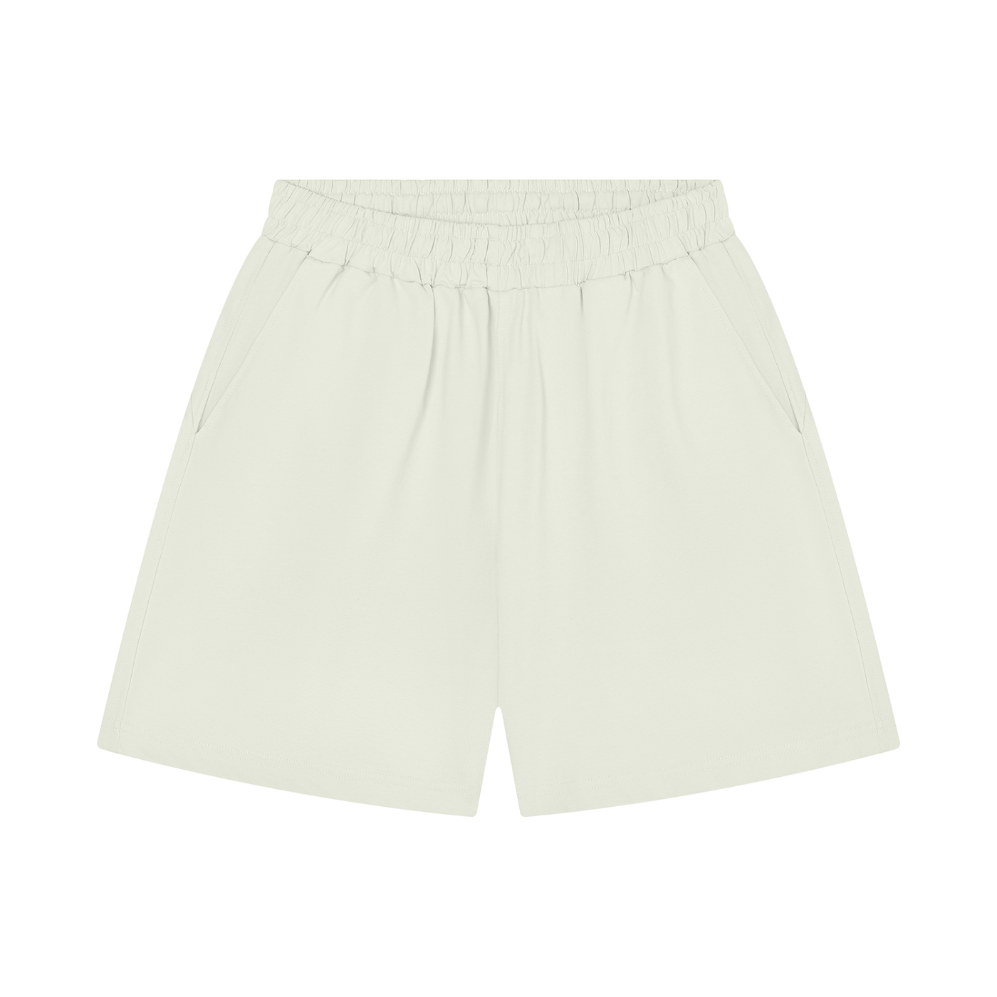 Unisex Regular Fit Shorts in White Grey — front view