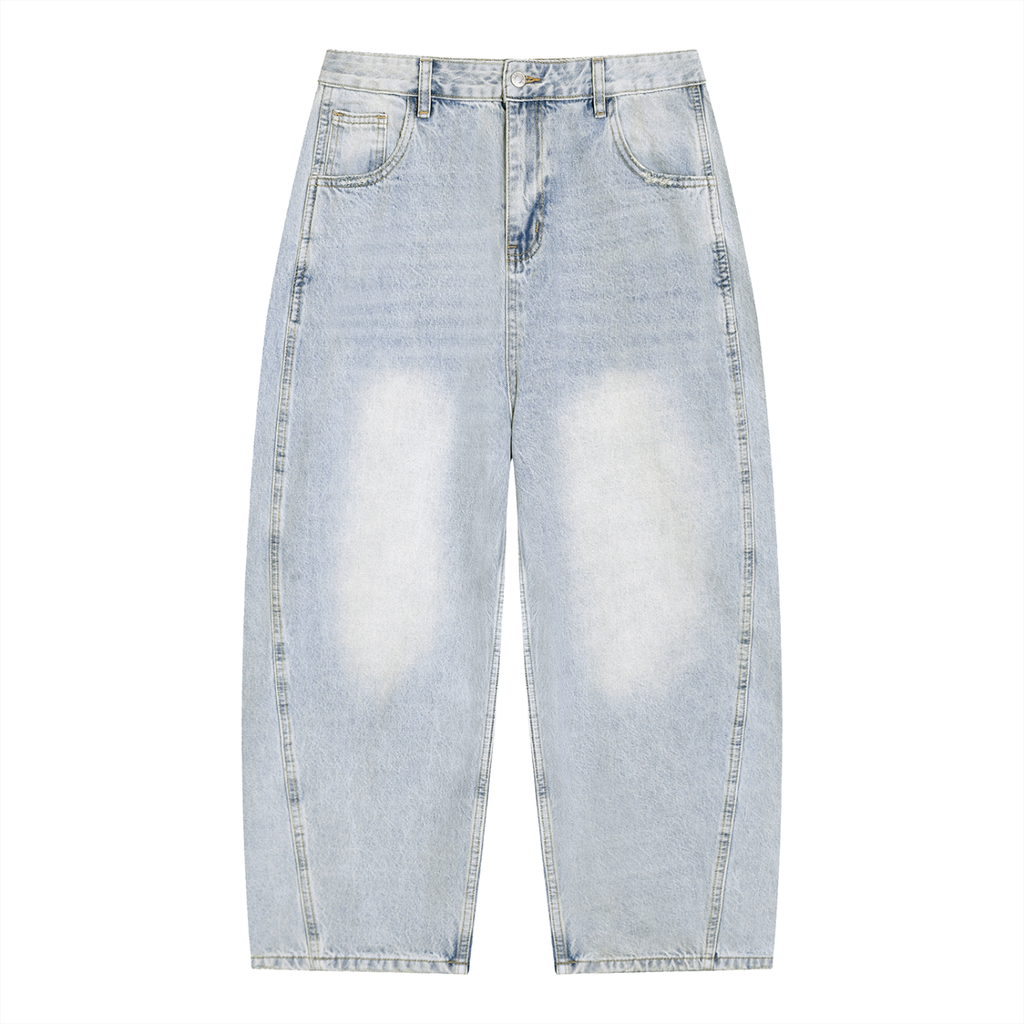 Men’s Vintage Wash Sunfade Barrel Leg Jeans