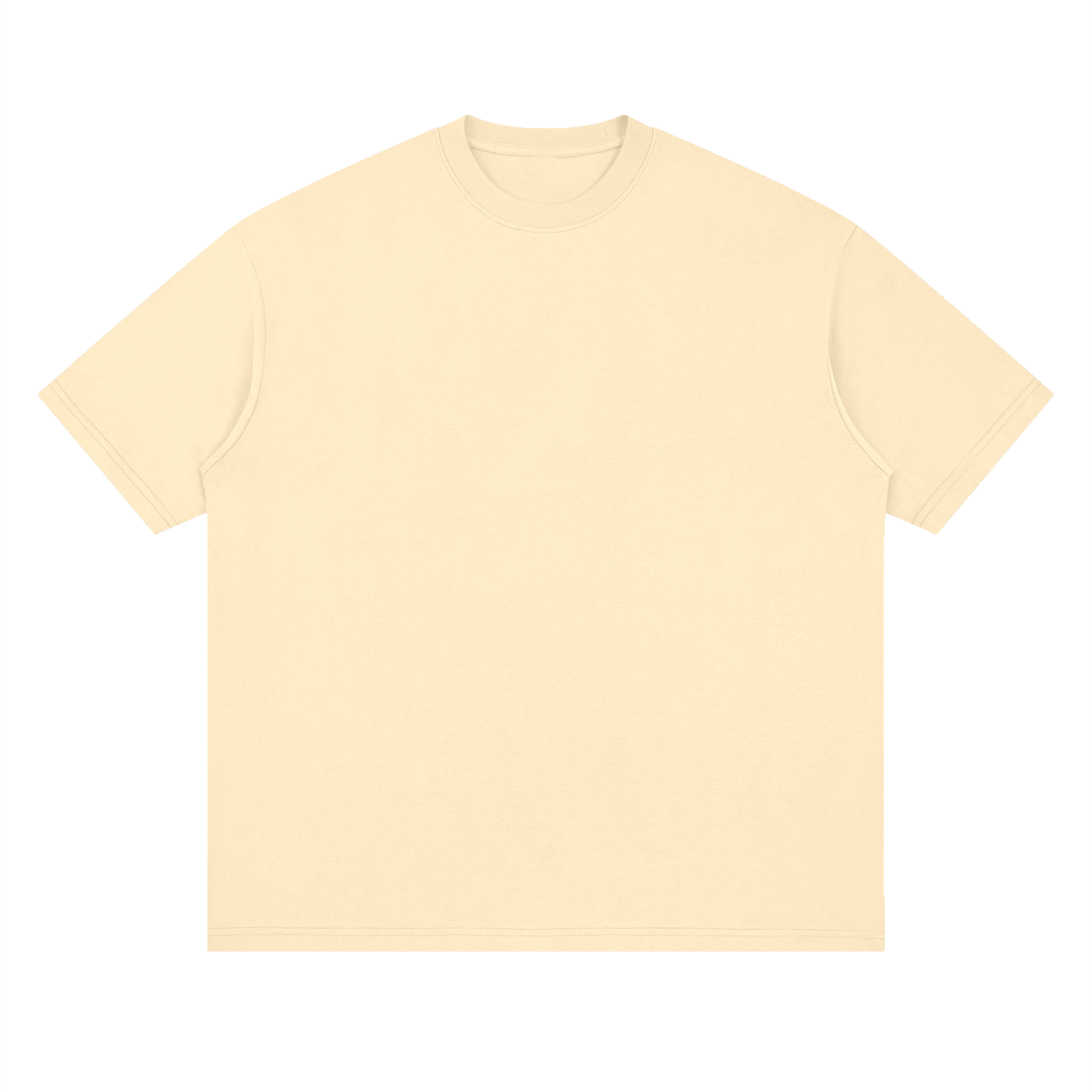 Streetwear Loose Drop Shoulder T-Shirt - Light Apricot front