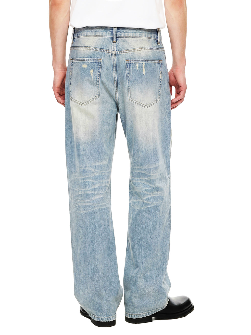 Sun Fade Raw-Hem Denim Jeans