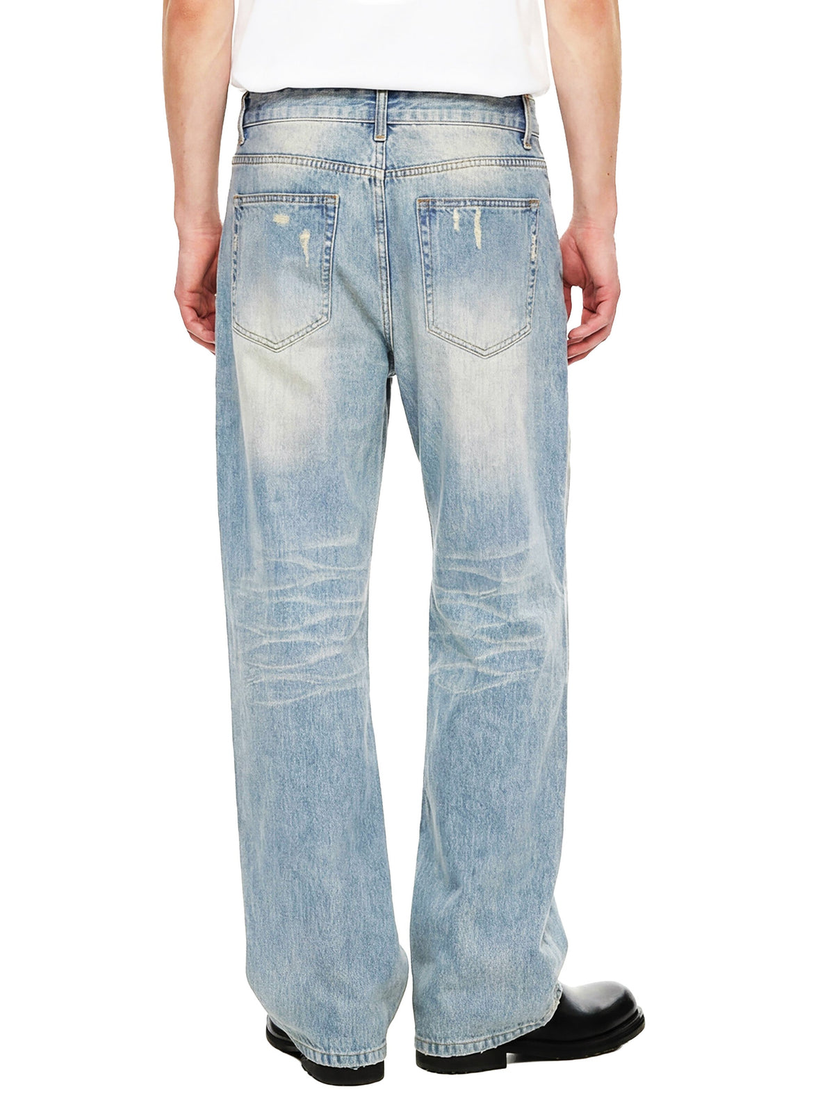 Sun Fade Raw-Hem Denim Jeans