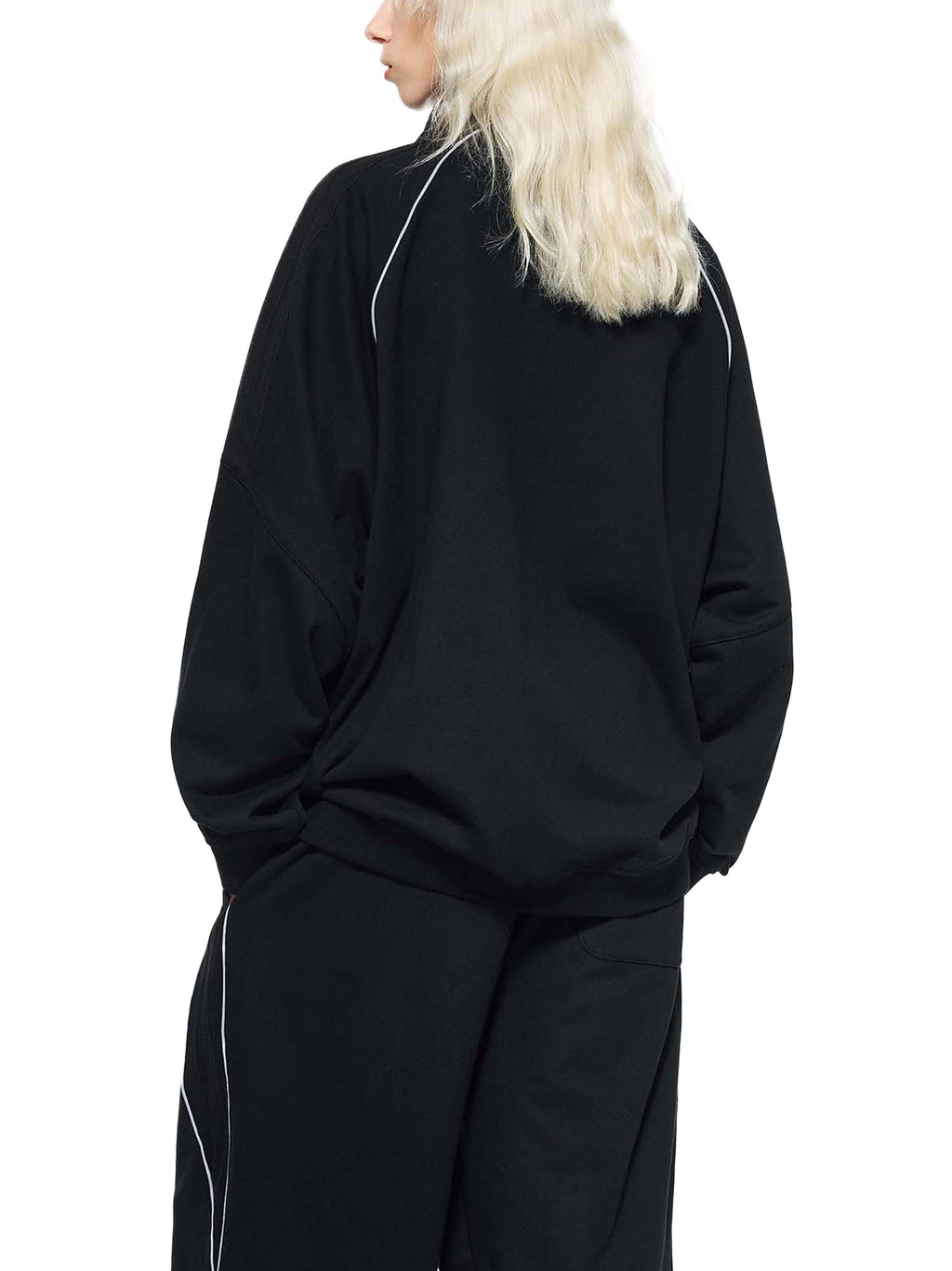 Reflective Striped Raglan Sleeve Jacket