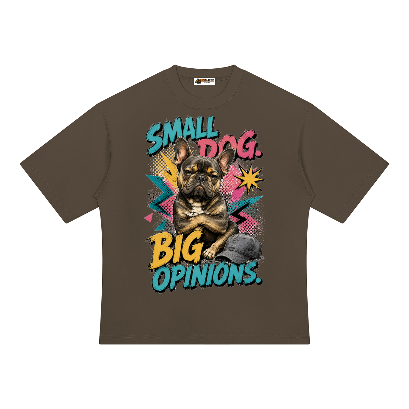 Small Dog Big Opinions Unisex Heavyweight Oversized T-Shirt