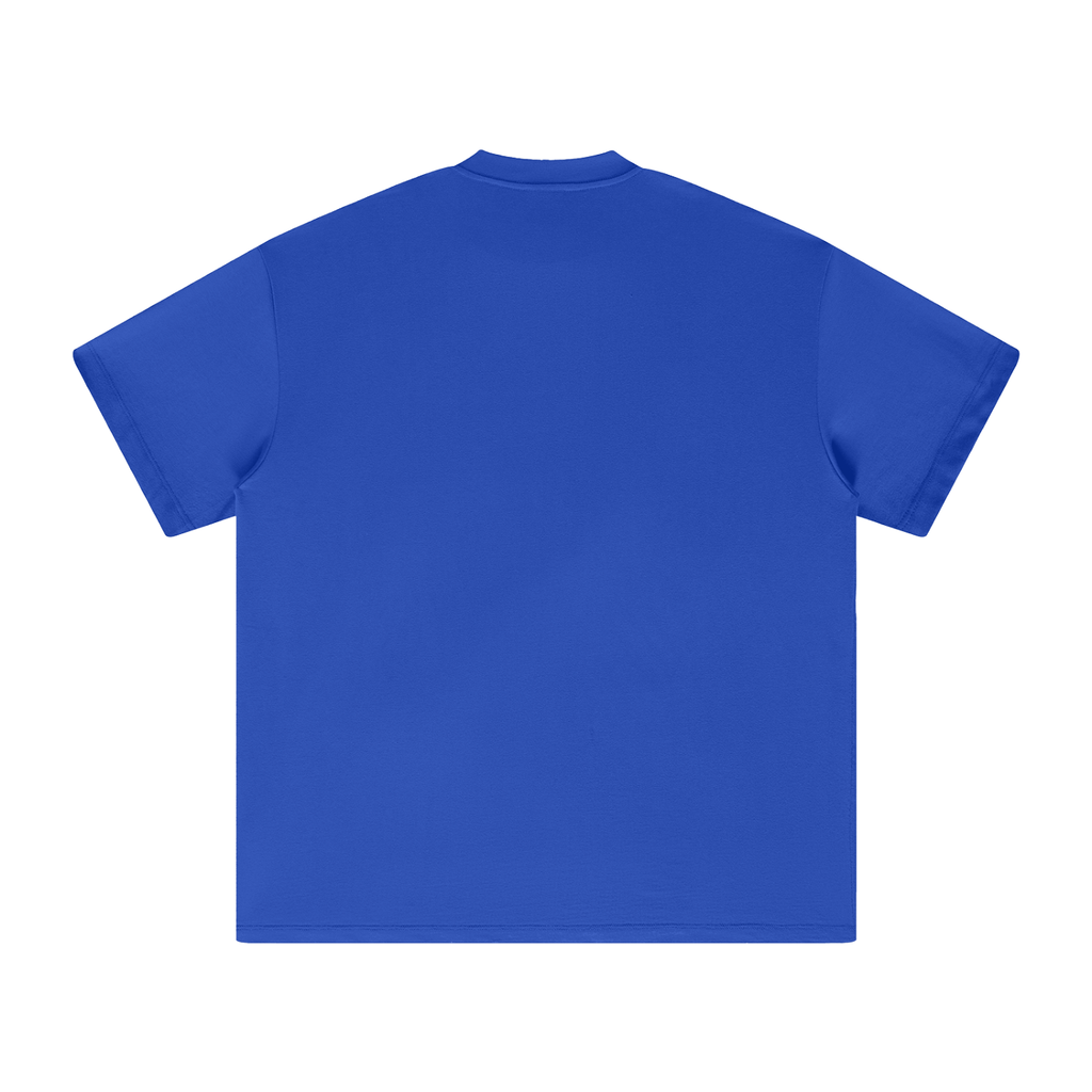 Unisex heavyweight Earth Tone T-shirt in Colourful Blue – back product view