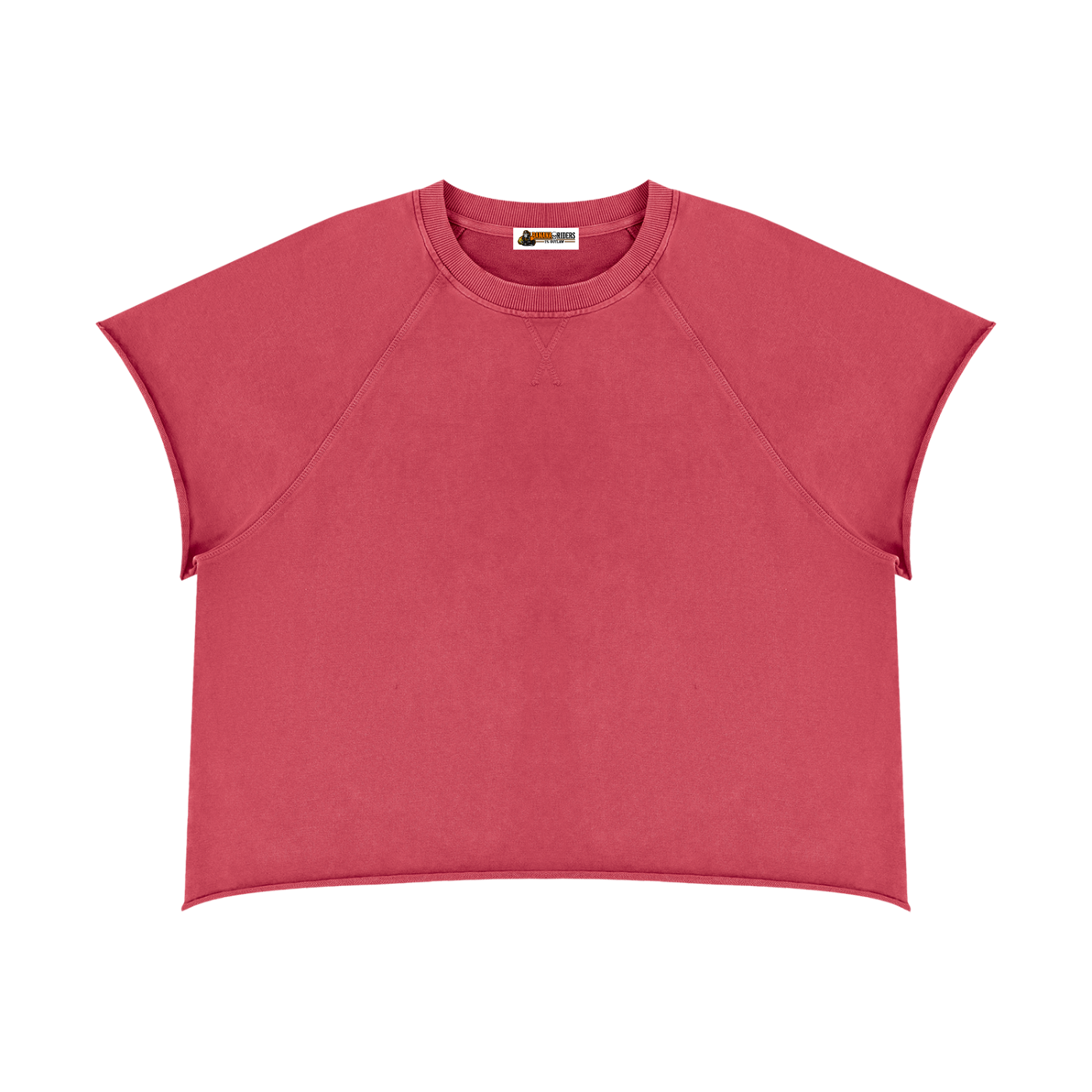 Vintage-Wash Raw-Edge Boxy T-Shirt
