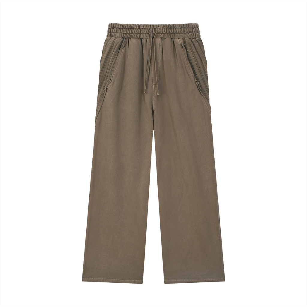 Snow Washed Tape Raw-Edge Sweatpants