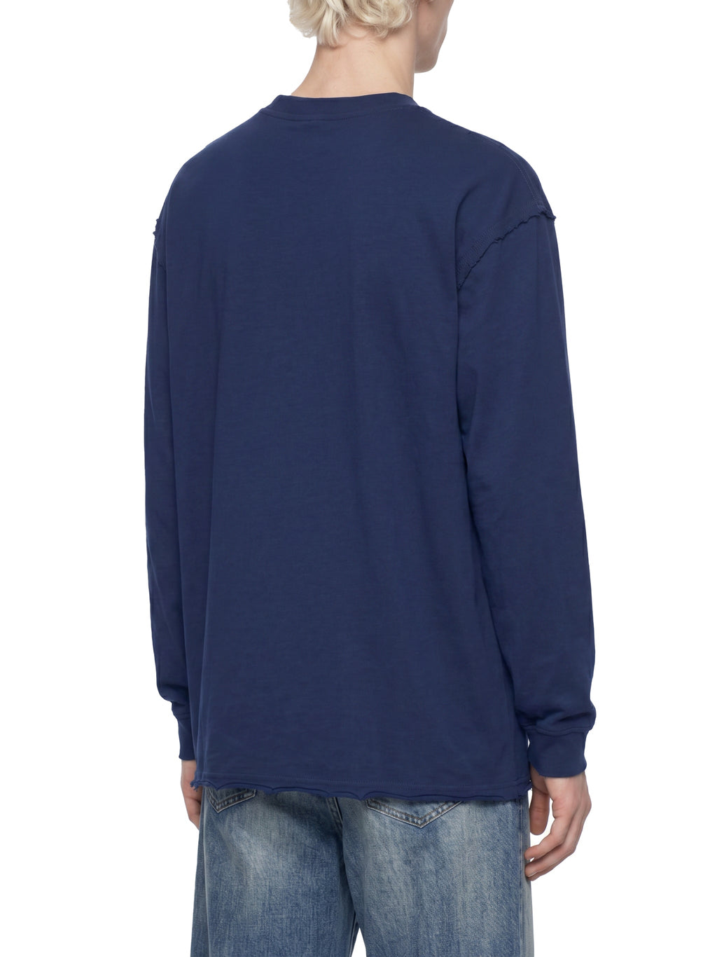 Unisex Raw Hem Long Sleeve T-Shirt