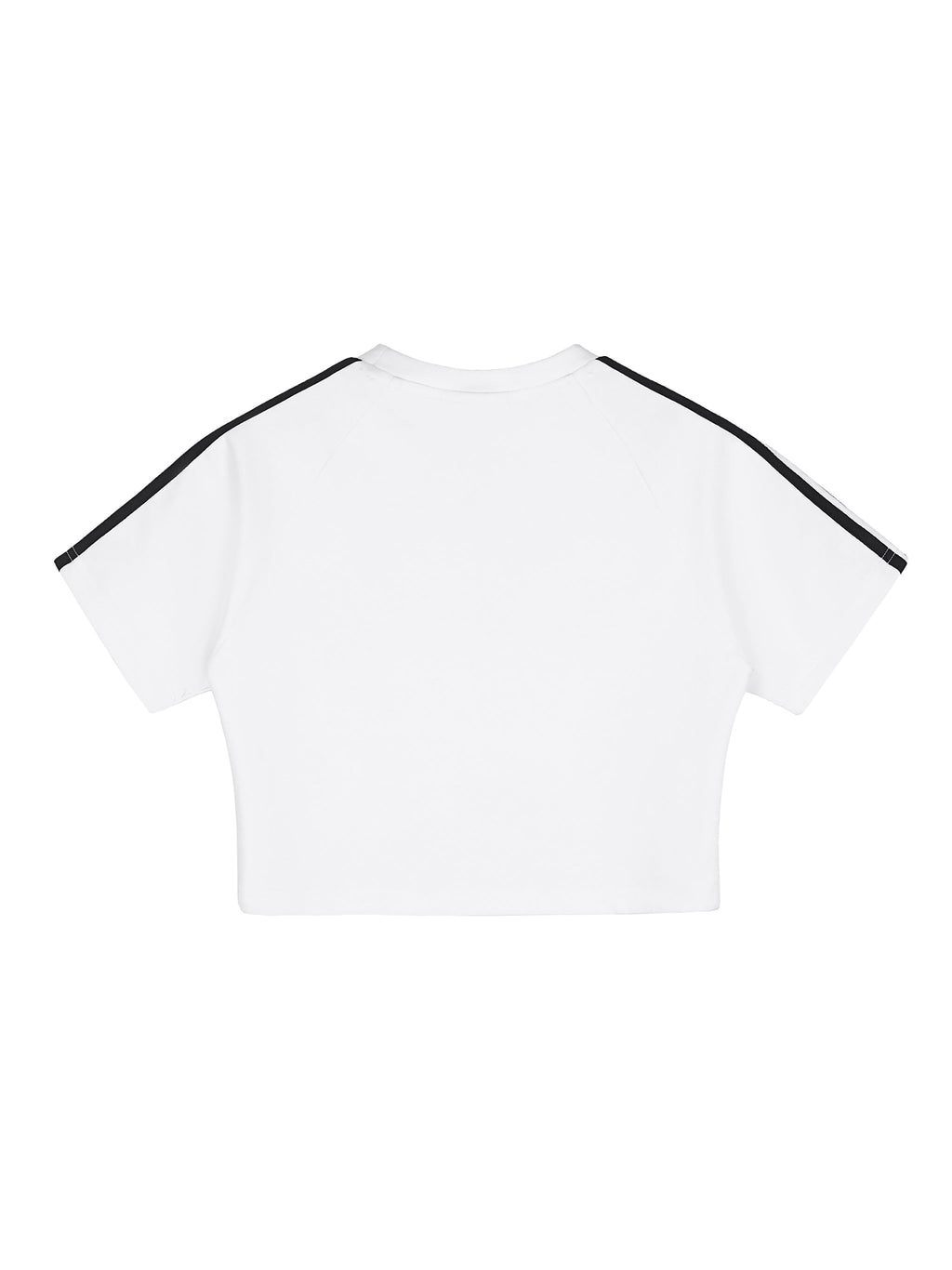 White Women’s Taped Cooling Performance Crop Top back view
