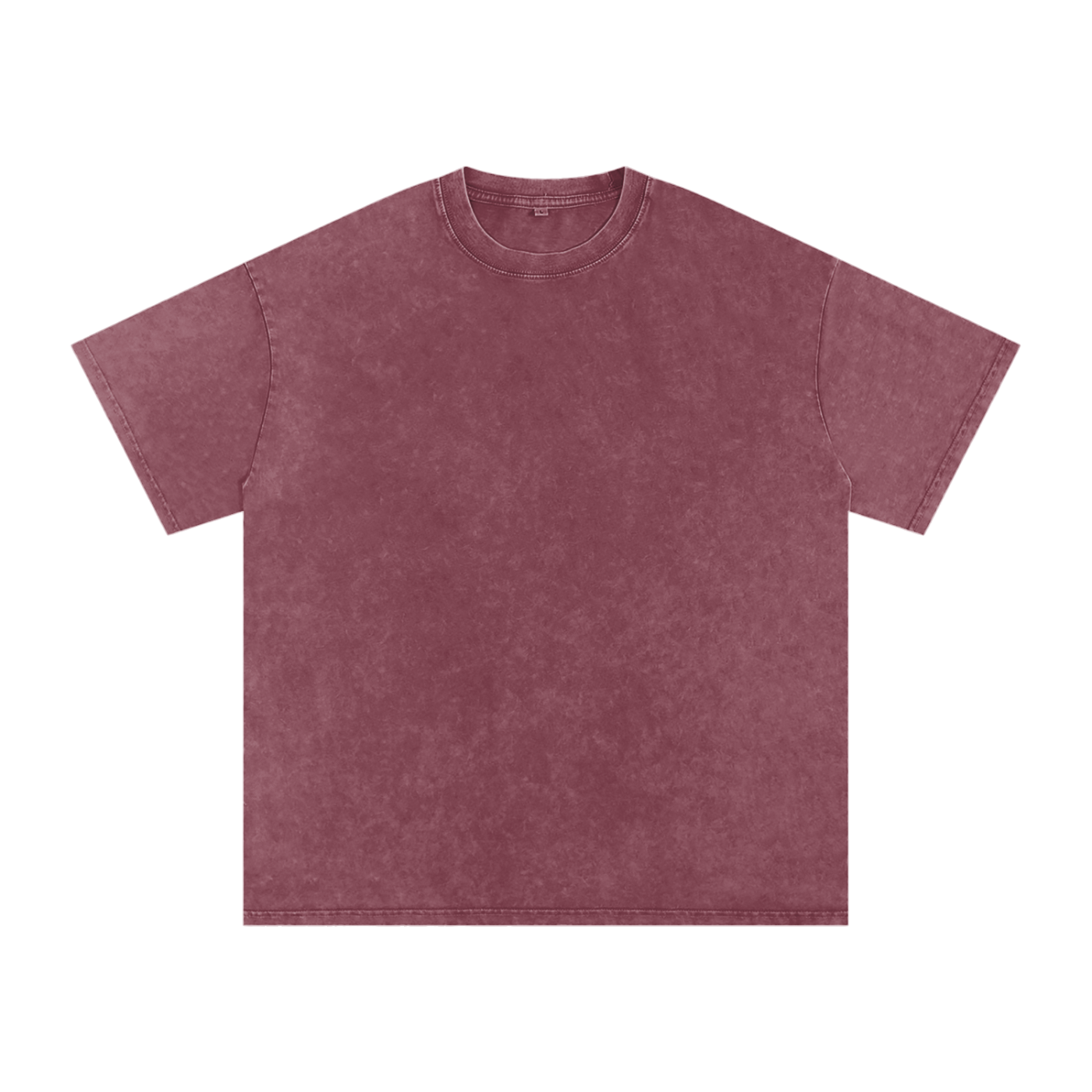 Snow Washed Oversized Cotton T-Shirt - Red front