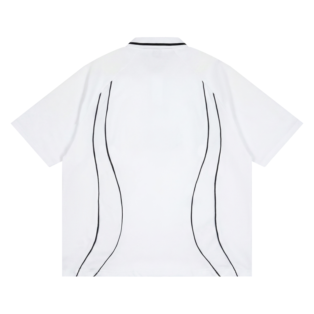Unisex Raglan Piping Polo Shirt