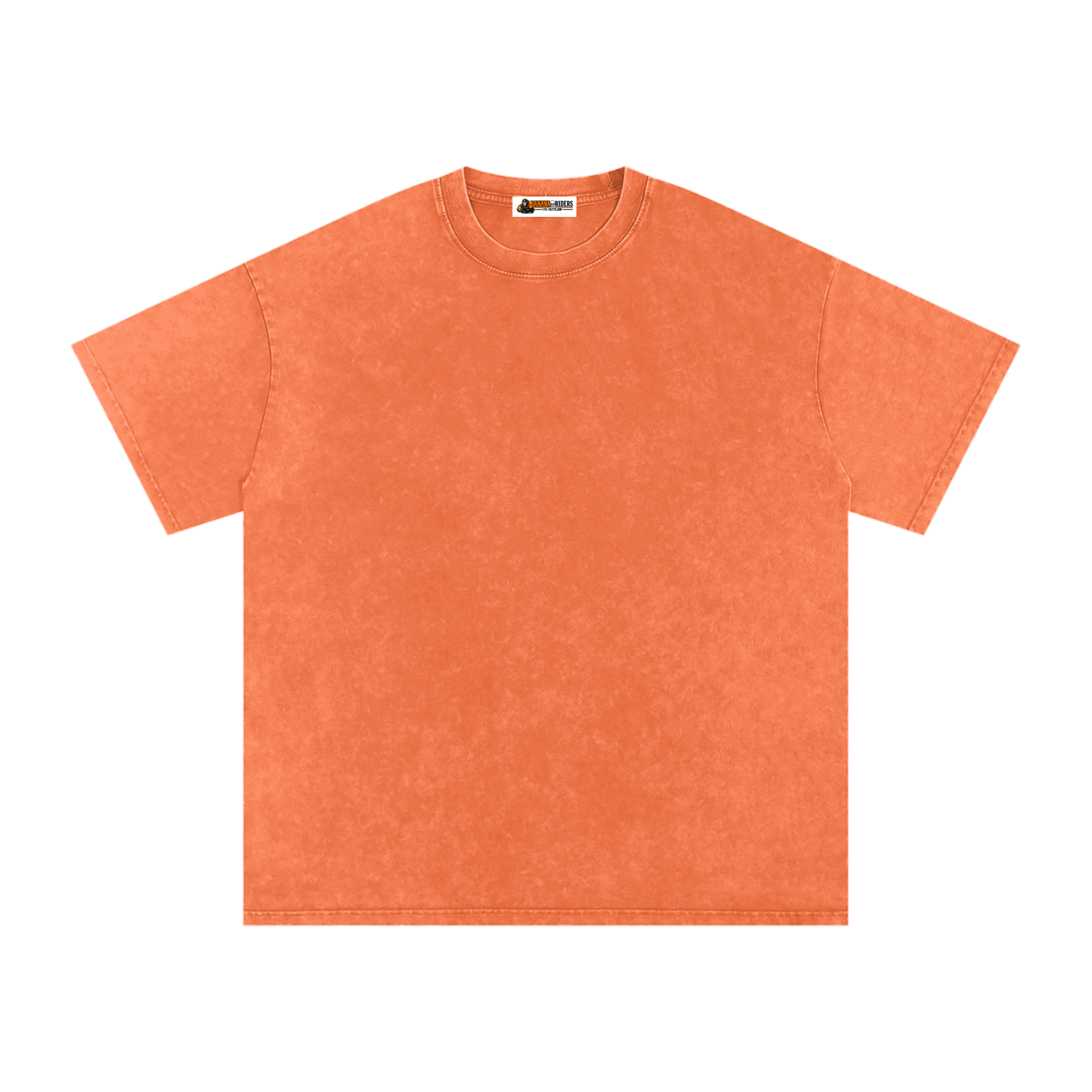 Orange Snow-Washed Oversized Cotton T-Shirt – front view