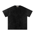 Black Snow-Washed Oversized Cotton T-Shirt – front view