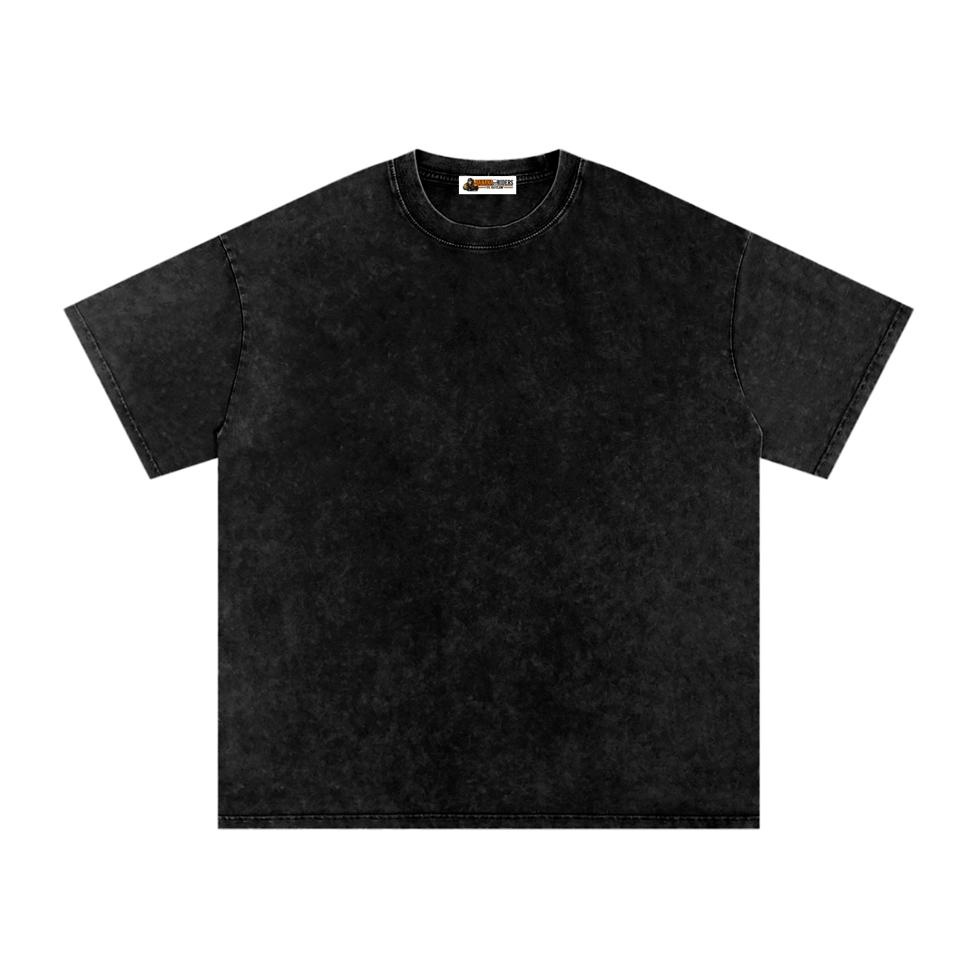 Black Snow-Washed Oversized Cotton T-Shirt – front view