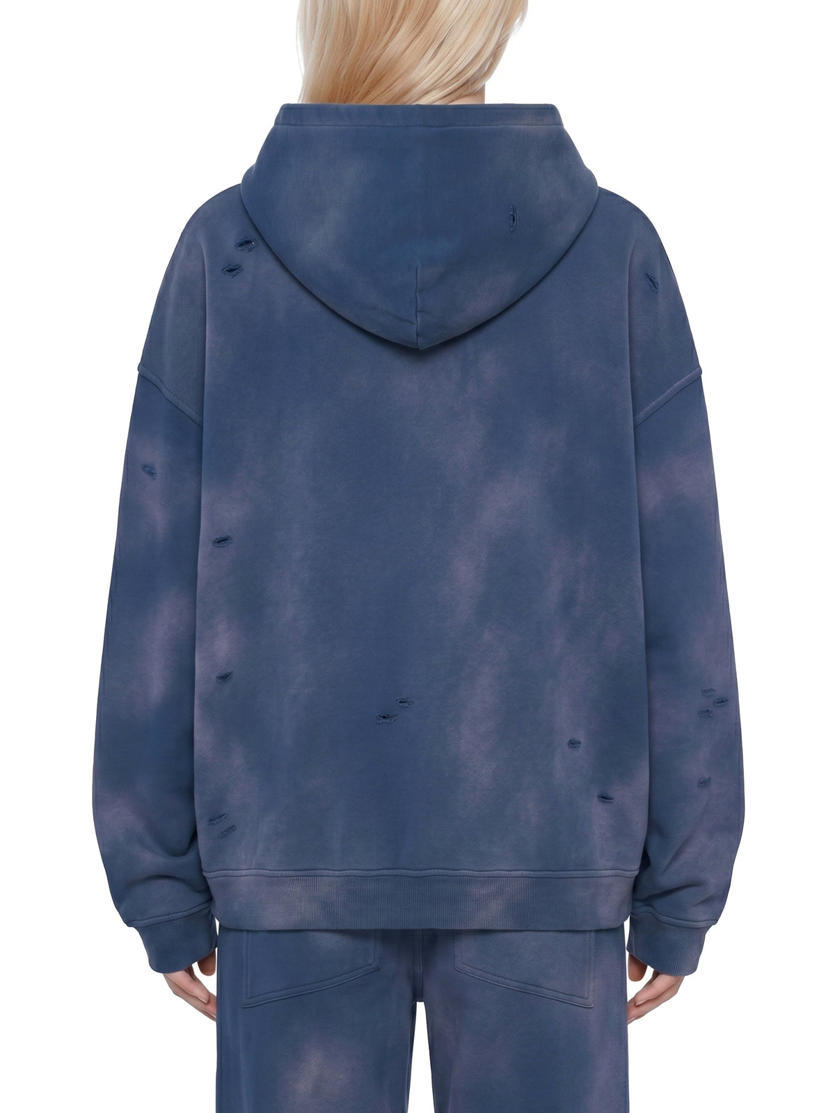 Unisex Sunfade Frayed Fleece Hoodie