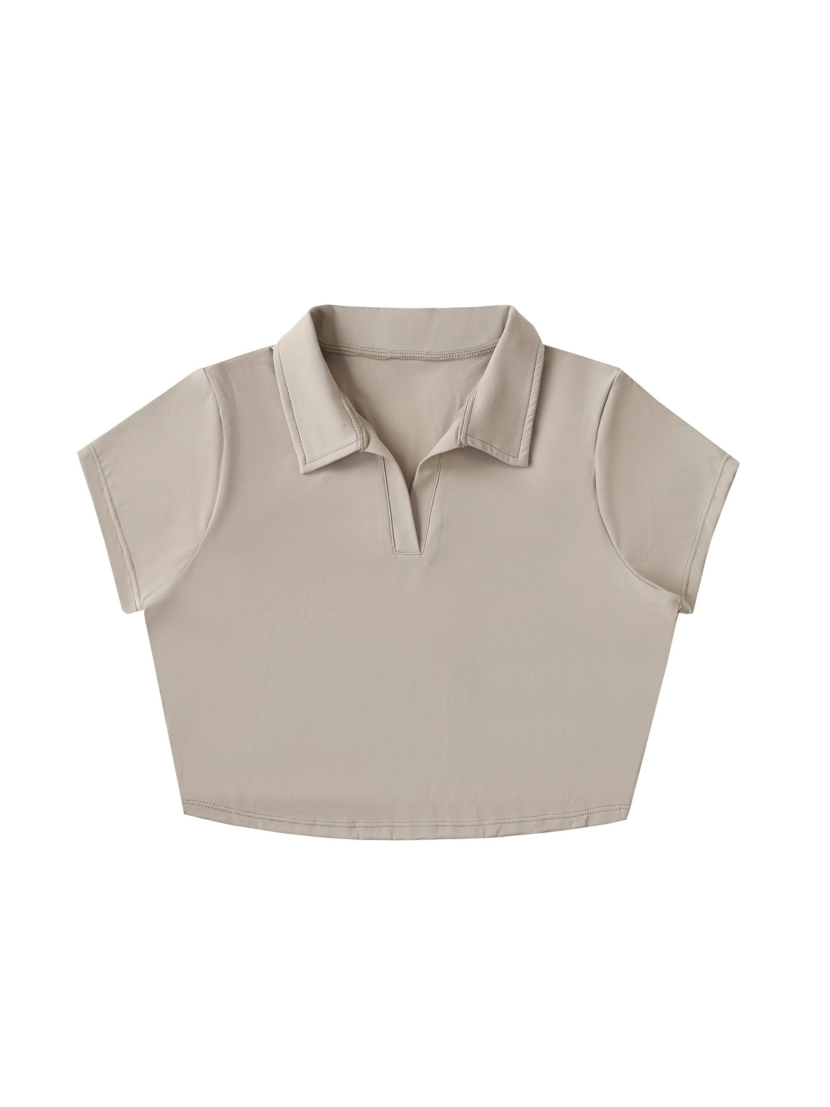 V-Neck Lapel Crop Top