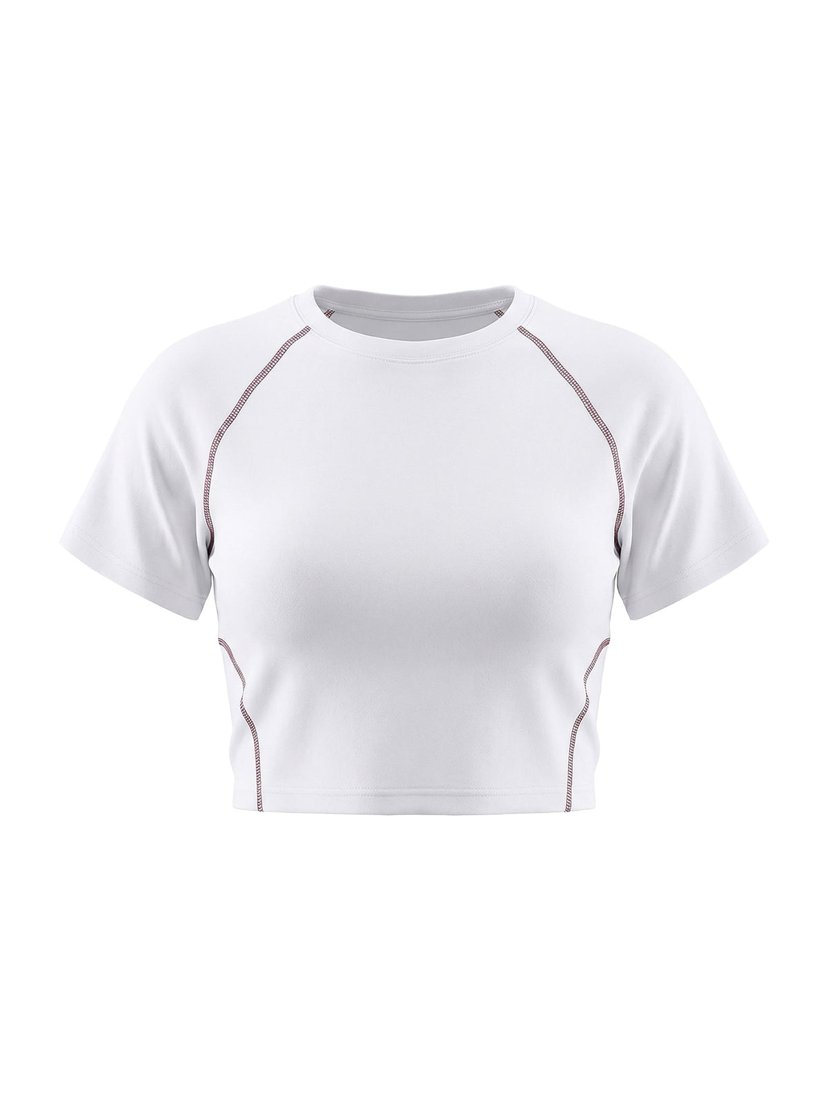 Women's Contrast Stitch Raglan Crop T-Shirt