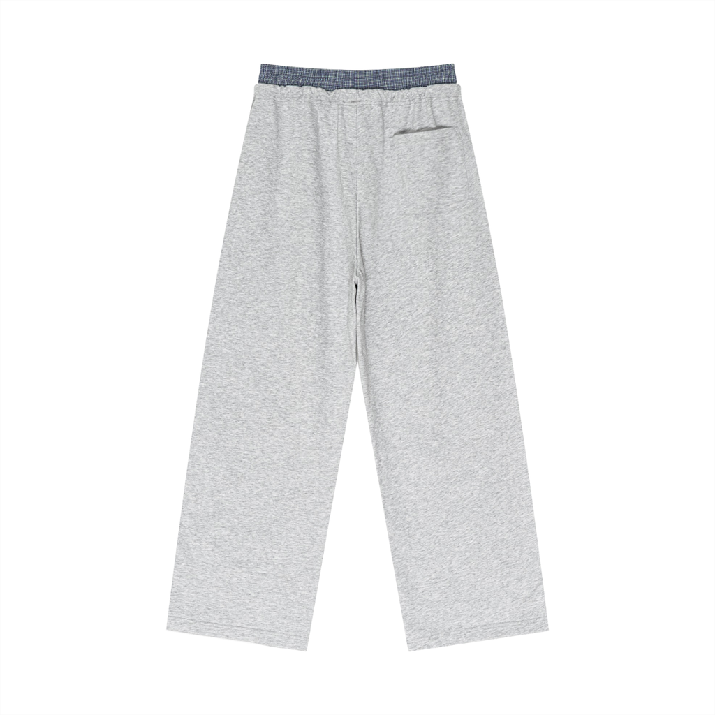 Unisex Plaid Contrast-Waist Pants product image