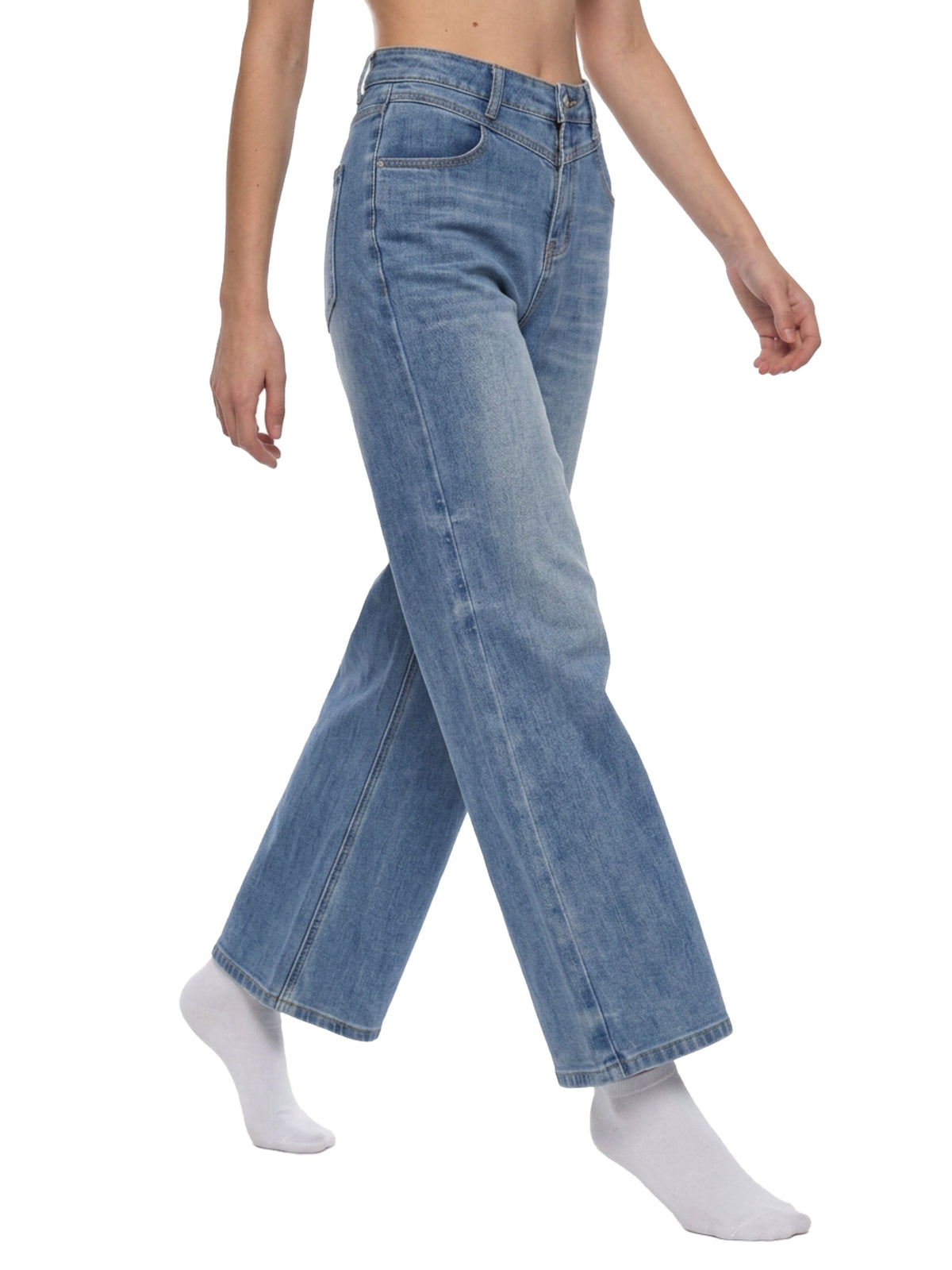 Women’s Vintage Wash Wide Leg Jeans