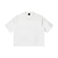 Unisex Lace Paneling V-Neck T-Shirt