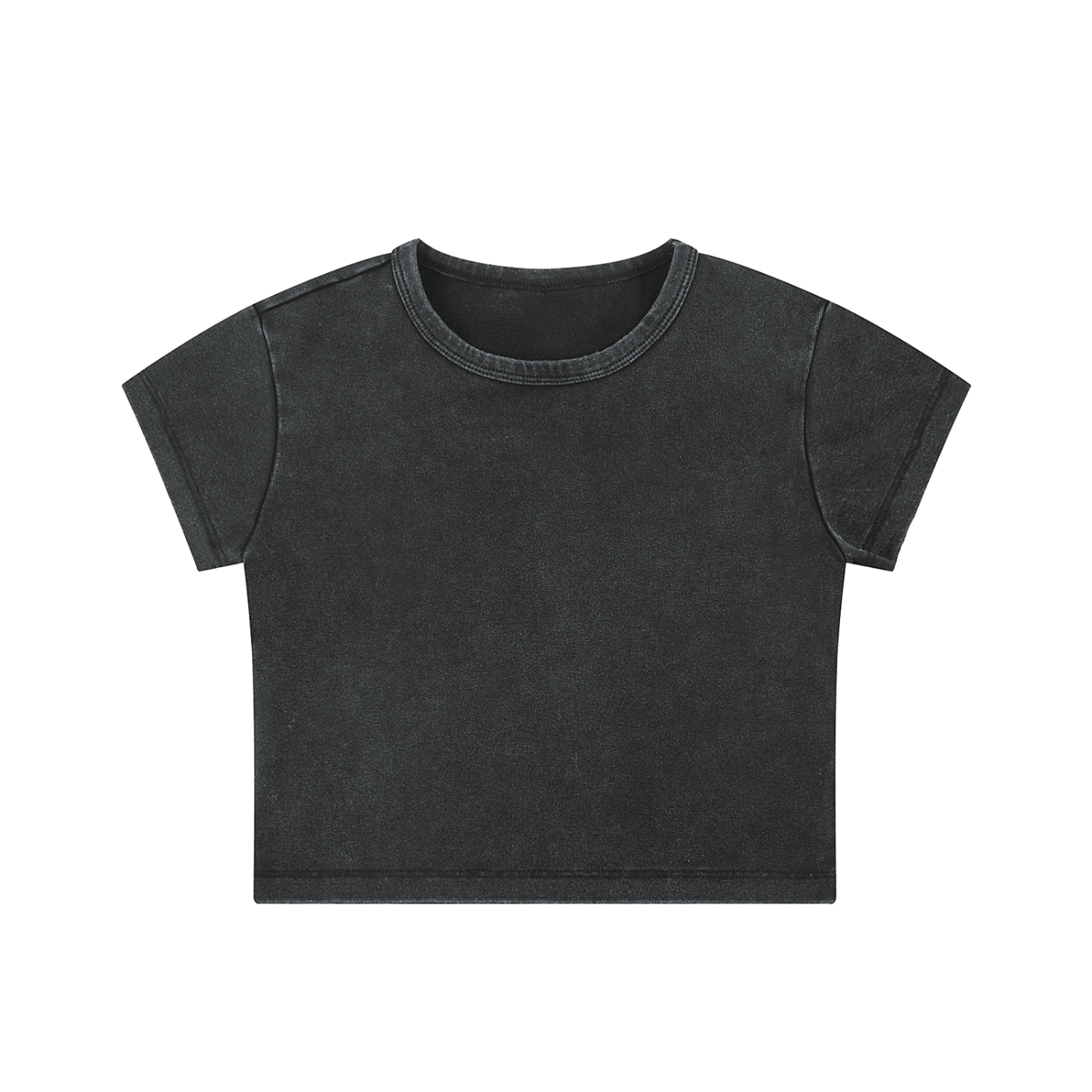 Women’s snow washed crop top in Black — front view