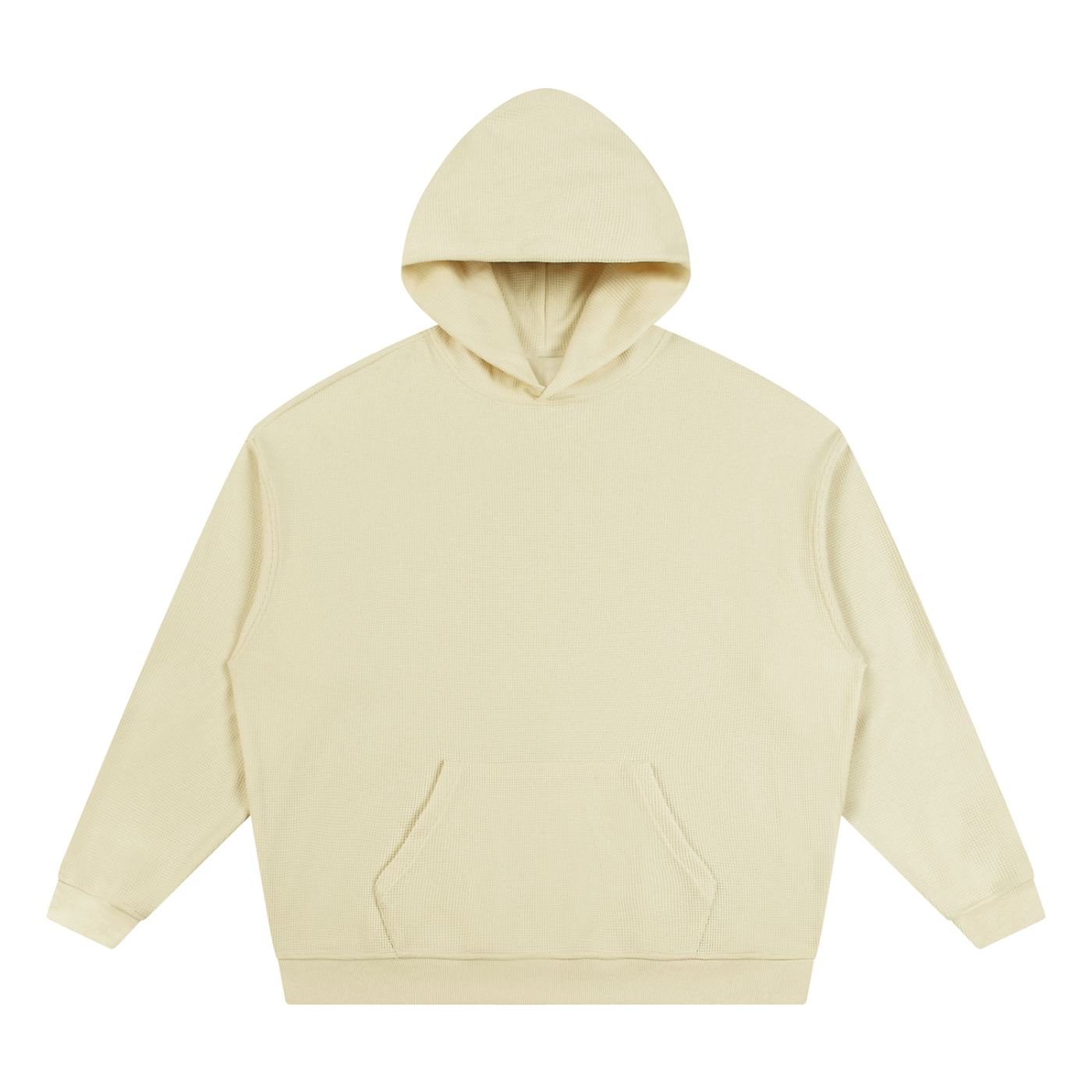 Unisex Waffle Oversized Hoodie in Apricot — front view