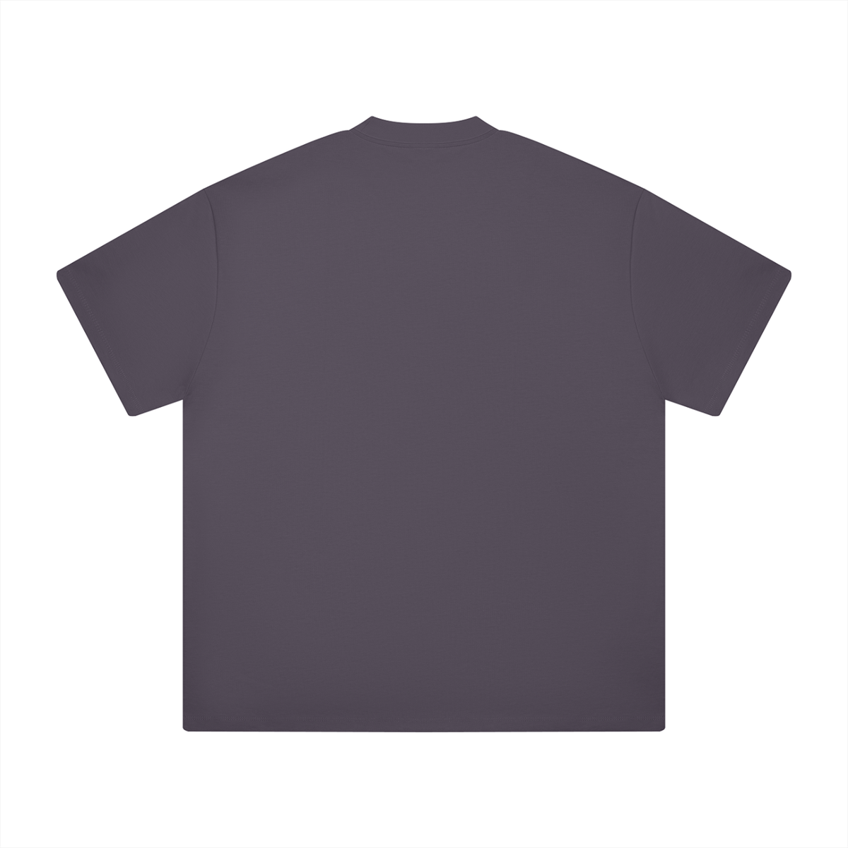 Plum Purple Heavyweight Drop Shoulder T-Shirt back product view