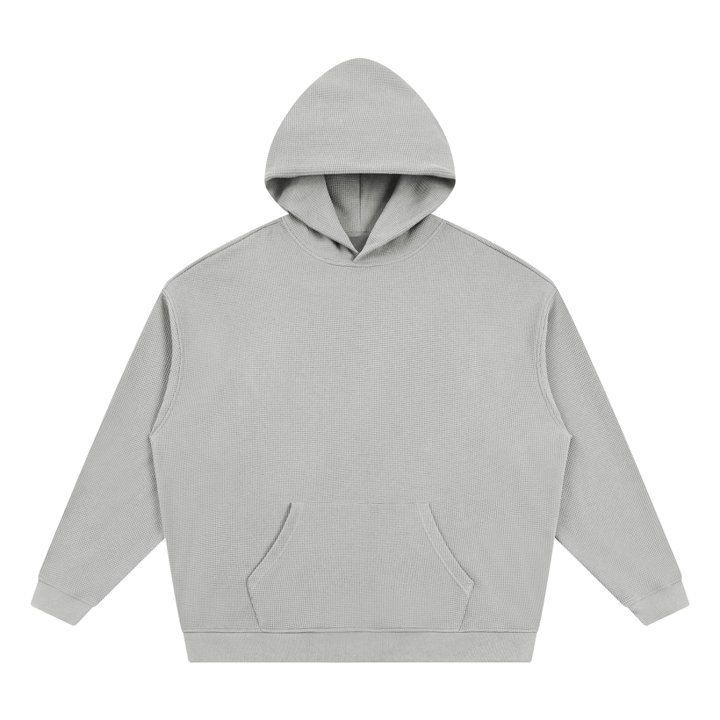 Unisex Waffle Oversized Hoodie in Light Grey — front view